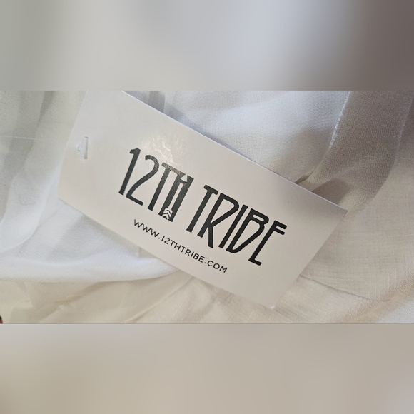 12th TRIBE Rosalina Fringe faux wrap white mini skirt. Size small NWOT - Picture 13 of 15